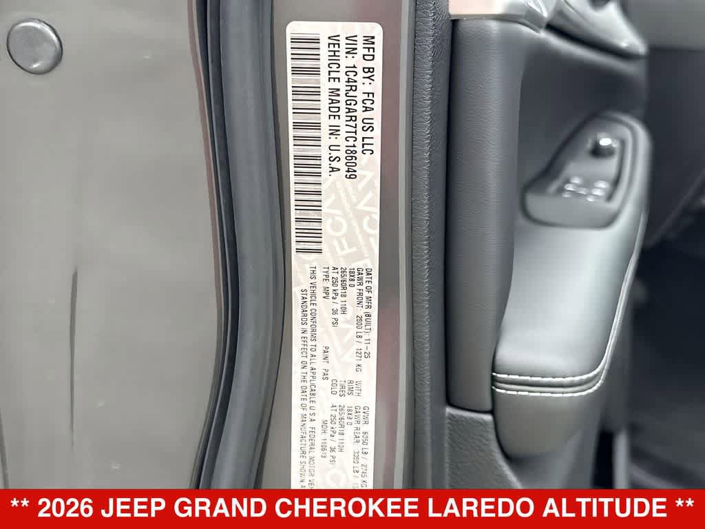 New 2026 Jeep Grand Cherokee Altitude RWD image 25