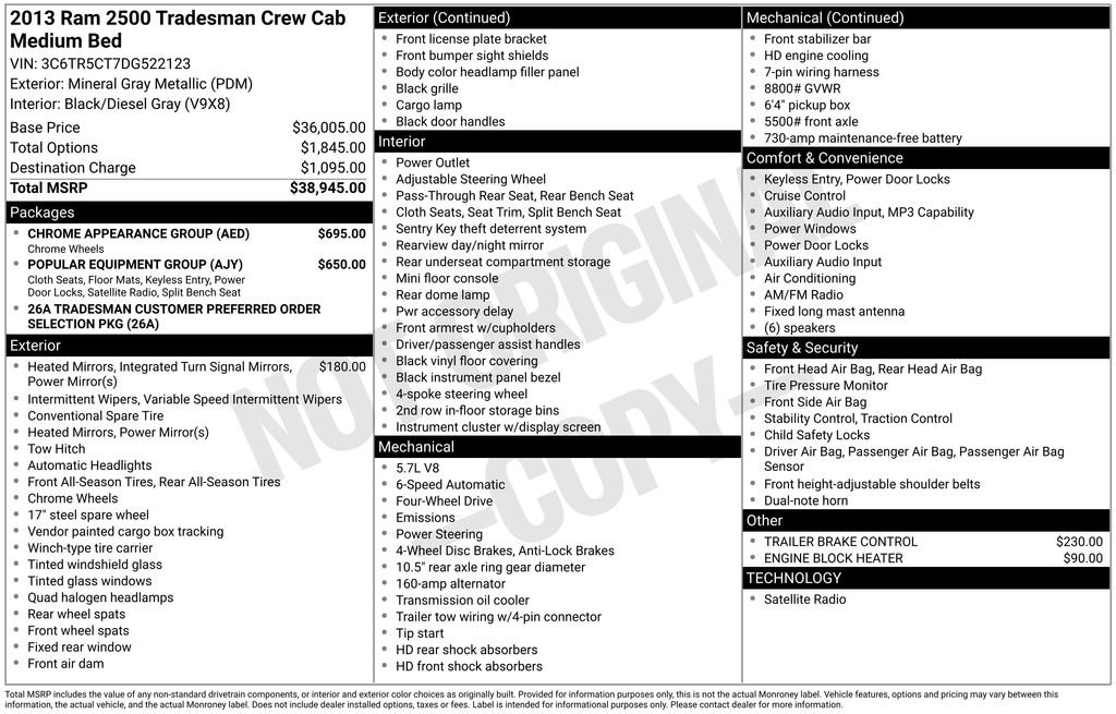 Used 2013 RAM 2500 Tradesman w/ Chrome Appearance Group image 37