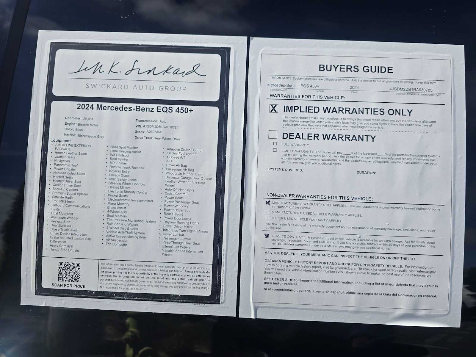 Used 2024 Mercedes-Benz EQS 450+ SUV image 16
