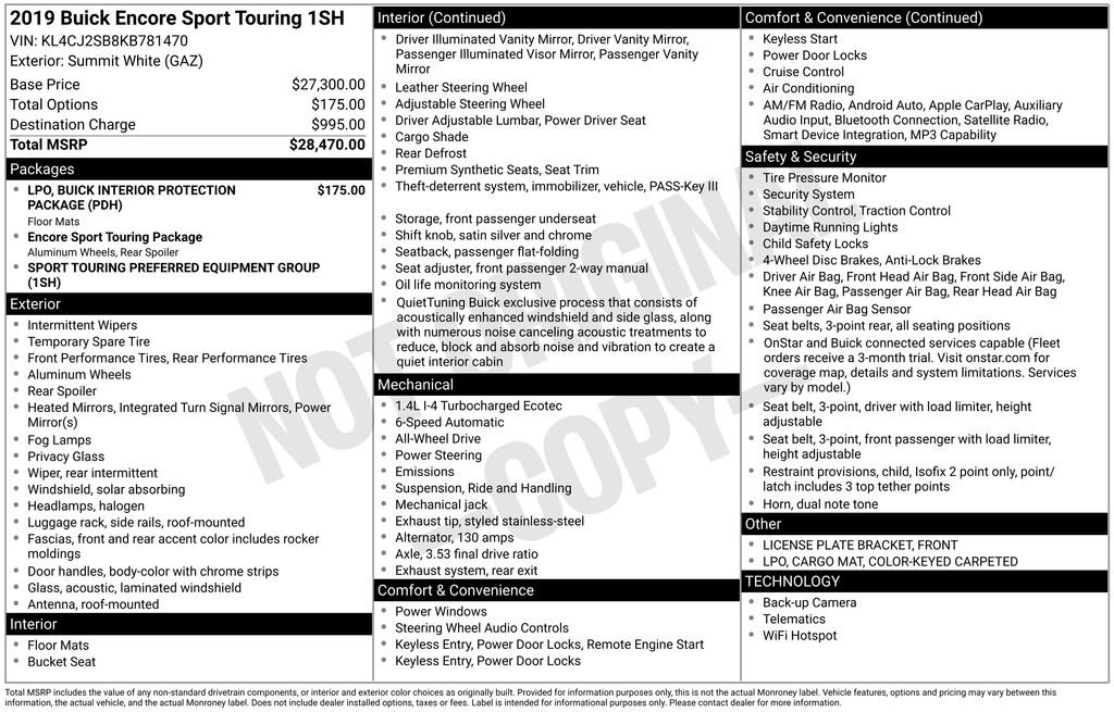 Used 2019 Buick Encore Sport Touring image 6