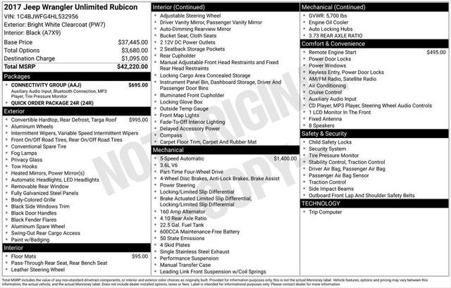Certified 2017 Jeep Wrangler Unlimited Rubicon w/ Connectivity Group image 9