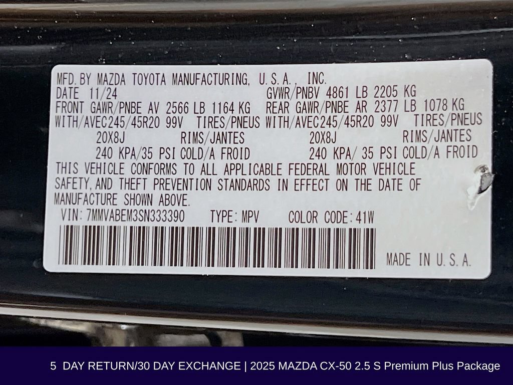 Used 2025 MAZDA CX-50 AWD 2.5 S w/ Weather Package image 39