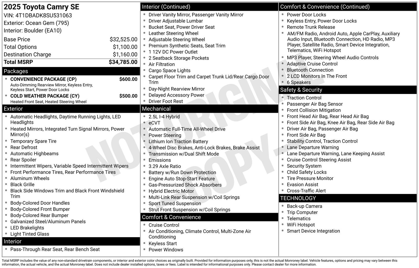 Used 2025 Toyota Camry SE w/ Convenience Package image 41