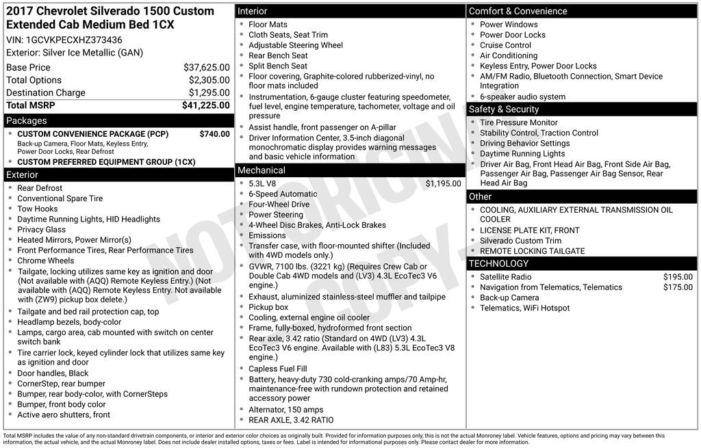 Used 2017 Chevrolet Silverado 1500 Custom w/ Custom Convenience Package image 24