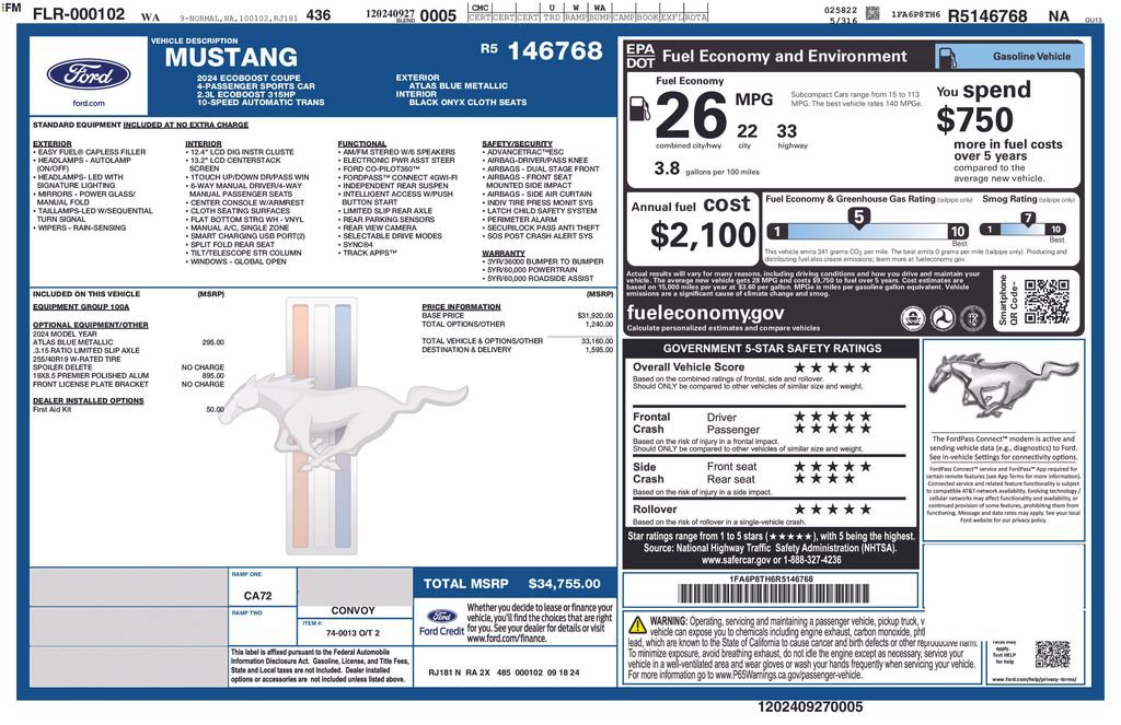 Used 2024 Ford Mustang Coupe RWD image 31