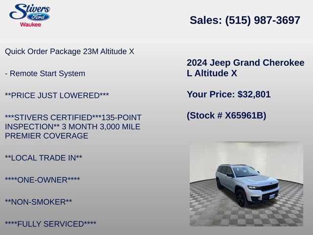 Used 2024 Jeep Grand Cherokee L Altitude AWD/4WD image 22