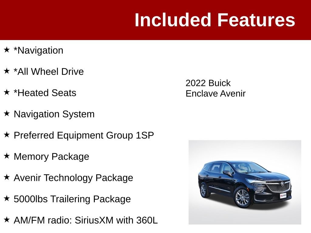 Used 2022 Buick Enclave Avenir w/ Avenir Technology Package AWD/4WD image 3