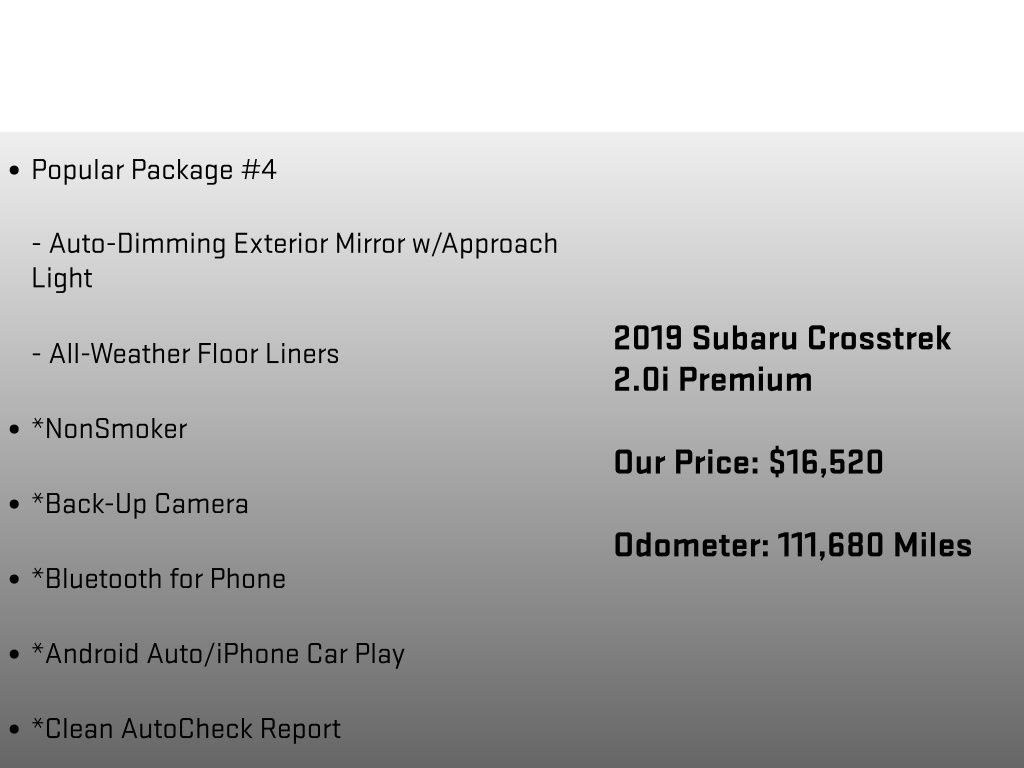 Used 2019 Subaru Crosstrek 2.0i Premium w/ Eyesight System AWD/4WD image 12