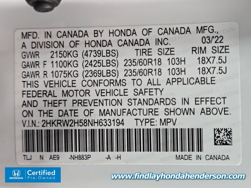 Certified 2022 Honda CR-V EX image 14