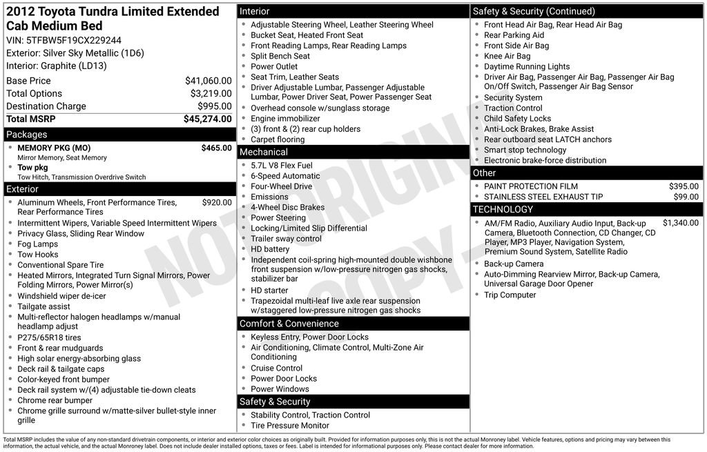 Used 2012 Toyota Tundra Limited w/ Memory Pkg image 5