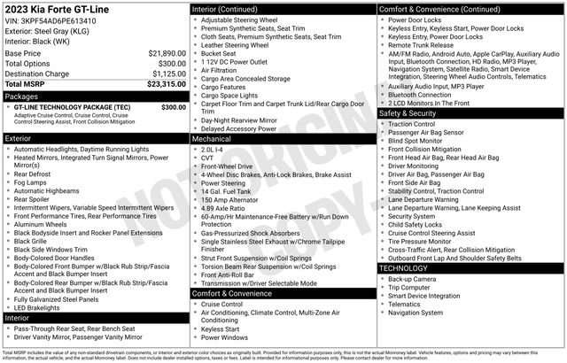 Certified 2023 Kia Forte GT-Line w/ GT-Line Technology Package image 34