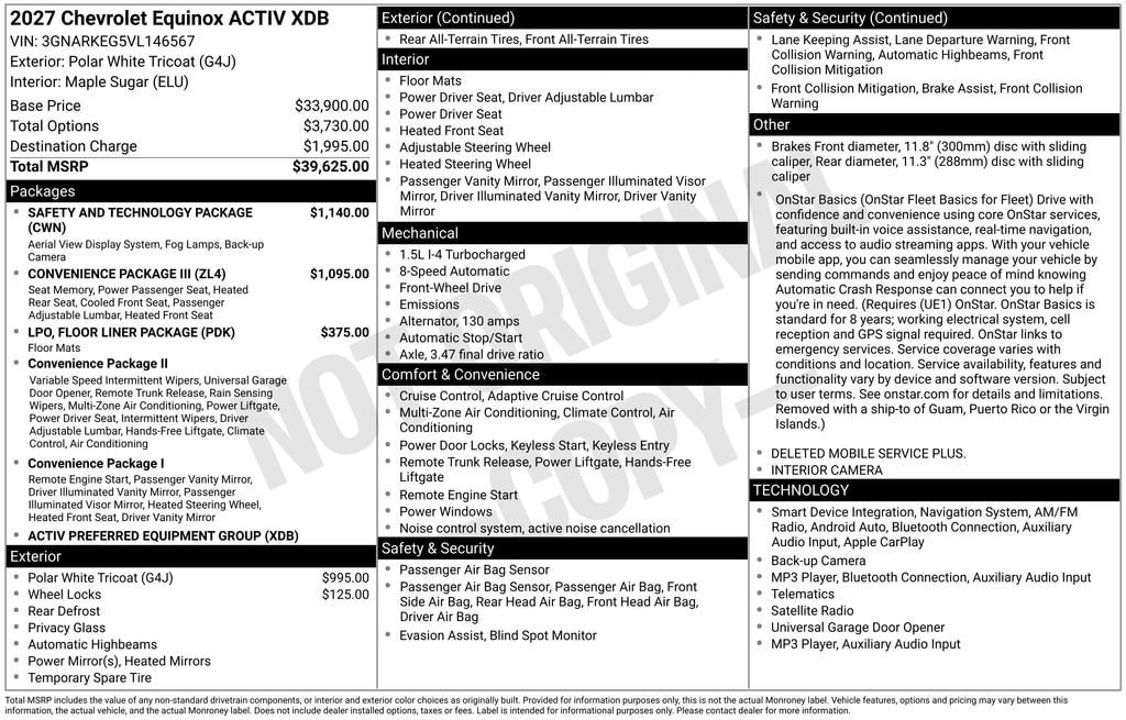 New 2027 Chevrolet Equinox ACTIV w/ Safety and Technology Package FWD image 11