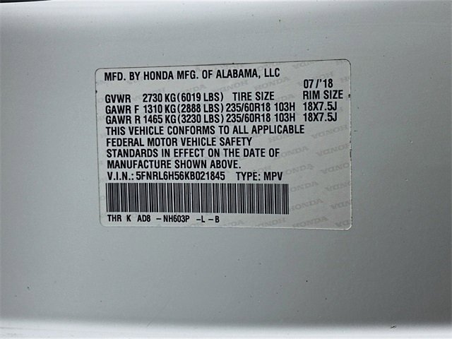 Certified 2019 Honda Odyssey EX image 36