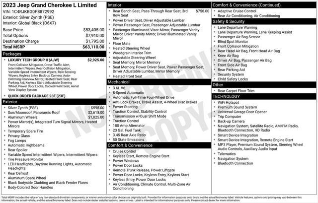 Certified 2023 Jeep Grand Cherokee L Limited w/ Luxury Tech Group II AWD/4WD image 3