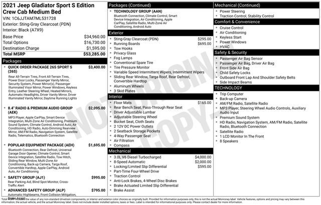 Used 2021 Jeep Gladiator Sport AWD/4WD image 36