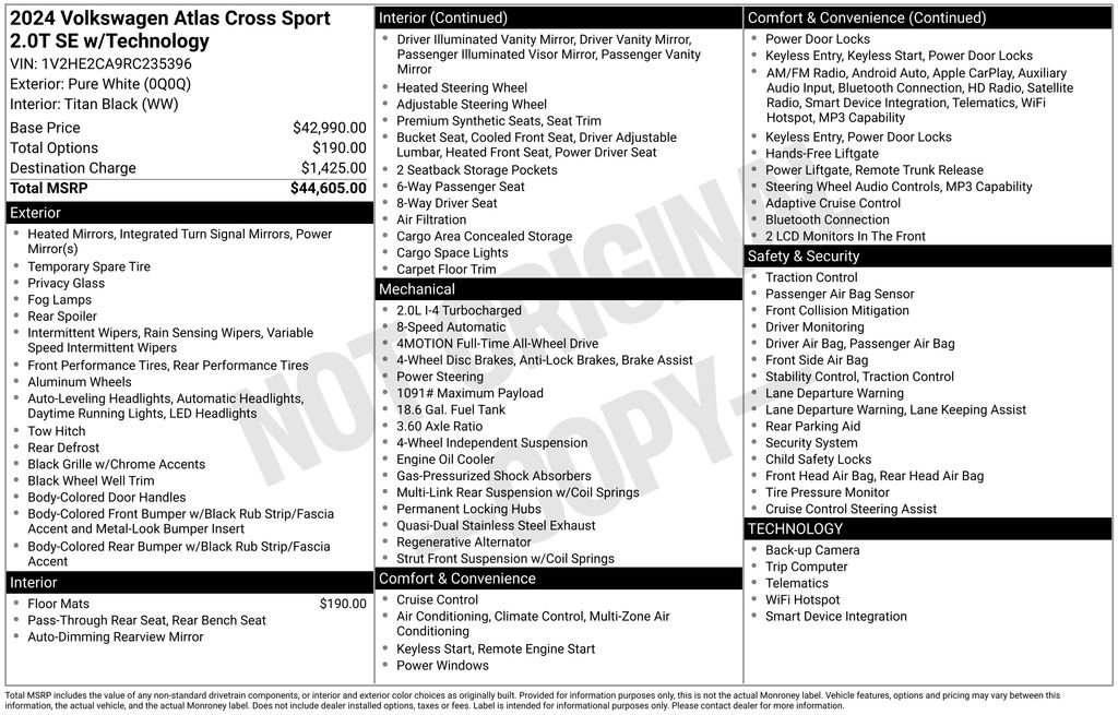 Used 2024 Volkswagen Atlas Cross Sport SE image 35