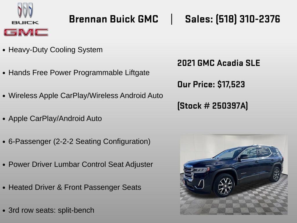 Certified 2021 GMC Acadia SLE w/ Driver Convenience Package AWD/4WD image 24