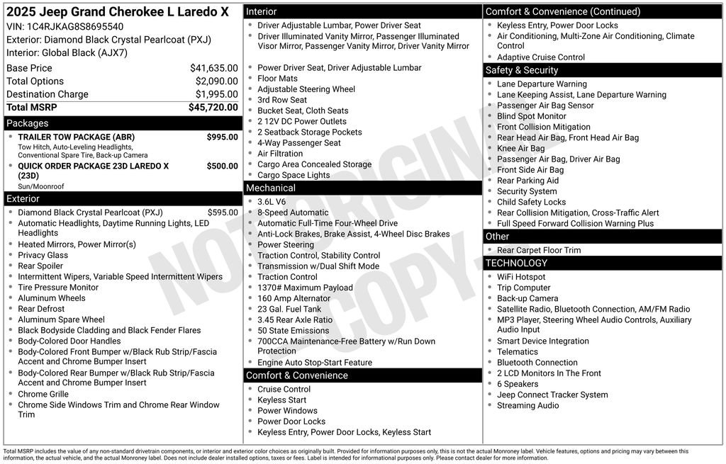 Used 2025 Jeep Grand Cherokee L Laredo w/ Trailer Tow Package AWD/4WD image 10