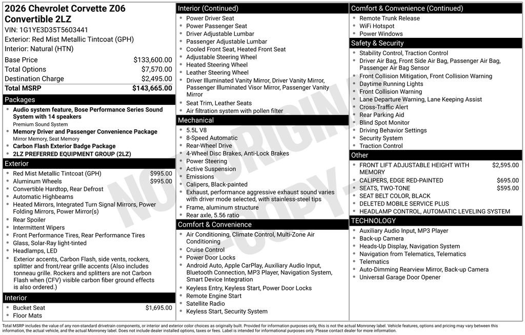 Used 2026 Chevrolet Corvette Z06 image 6