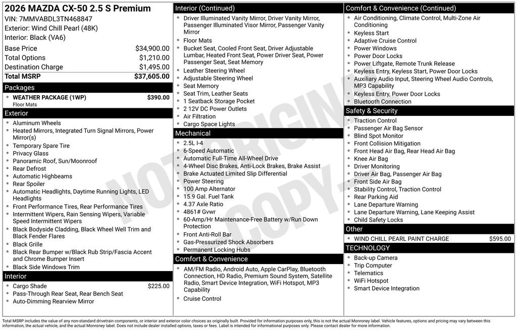 Certified 2026 MAZDA CX-50 AWD 2.5 S w/ Weather Package image 35