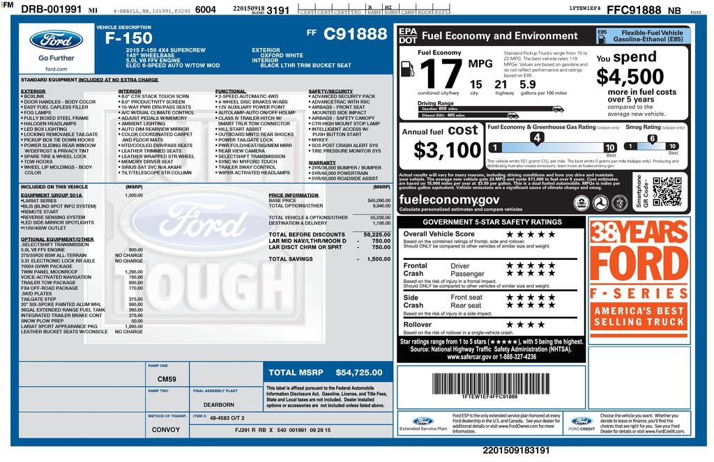 Used 2015 Ford F150 Lariat AWD/4WD image 5