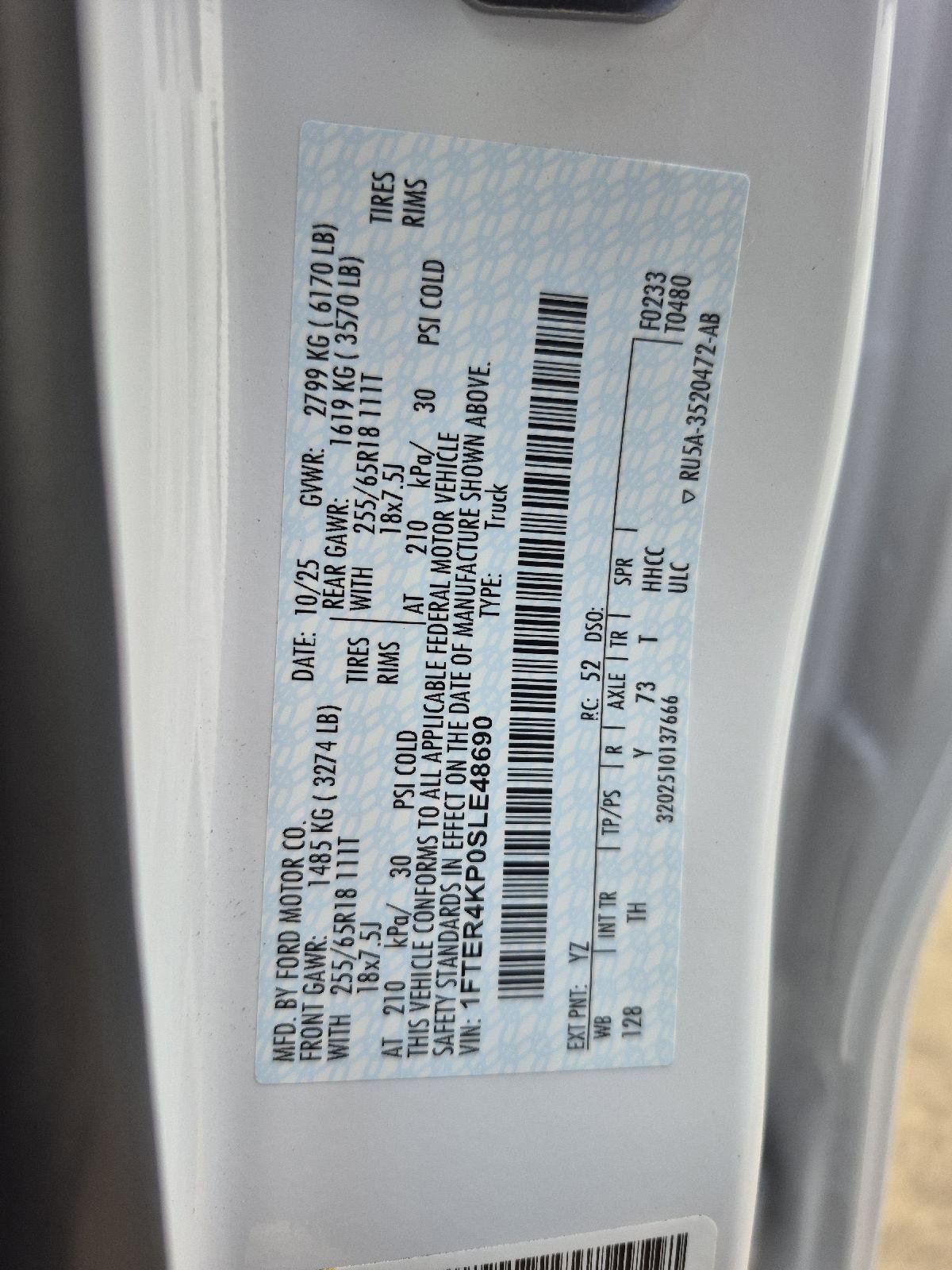 Used 2025 Ford Ranger Lariat w/ FX4 Off-Road Package AWD/4WD image 5