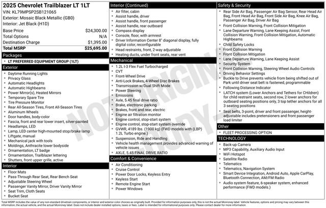 Used 2025 Chevrolet TrailBlazer LT FWD image 33