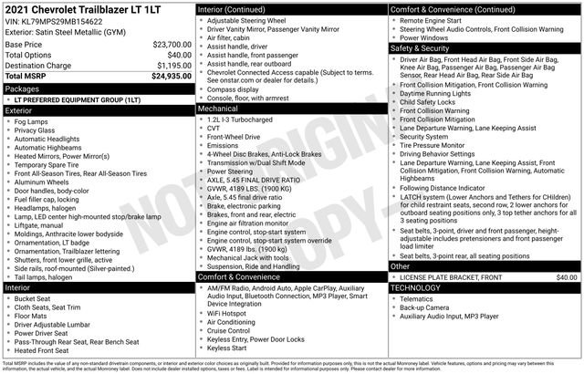 Used 2021 Chevrolet TrailBlazer LT image 24