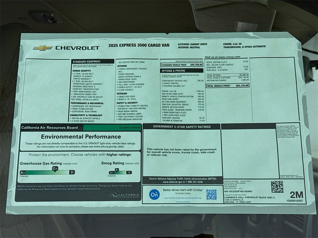 New 2025 Chevrolet Express 3500 w/ Driver Convenience Package image 17