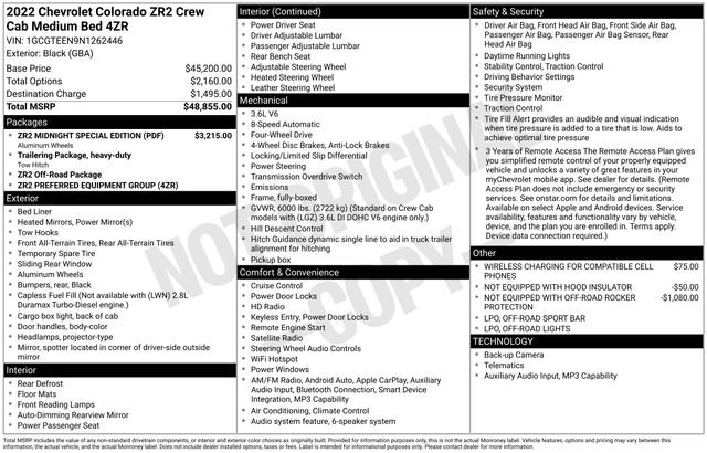 Used 2022 Chevrolet Colorado ZR2 w/ ZR2 Midnight Special Edition AWD/4WD image 40