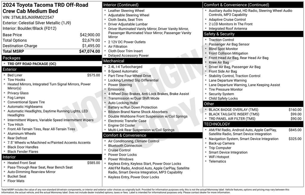 Used 2024 Toyota Tacoma TRD Off-Road image 33