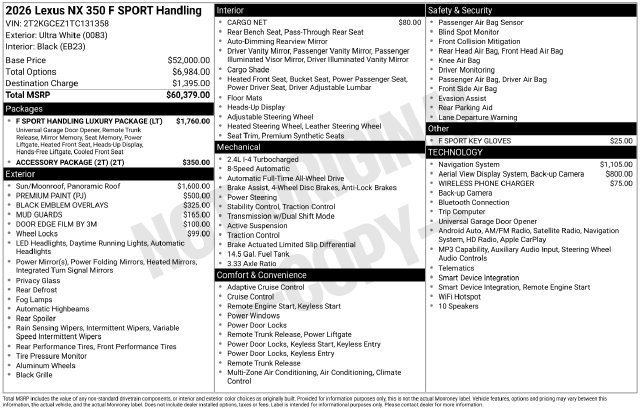 New 2026 Lexus NX 350 F Sport AWD/4WD image 35