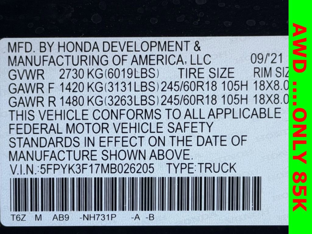 Used 2021 Honda Ridgeline Sport image 28