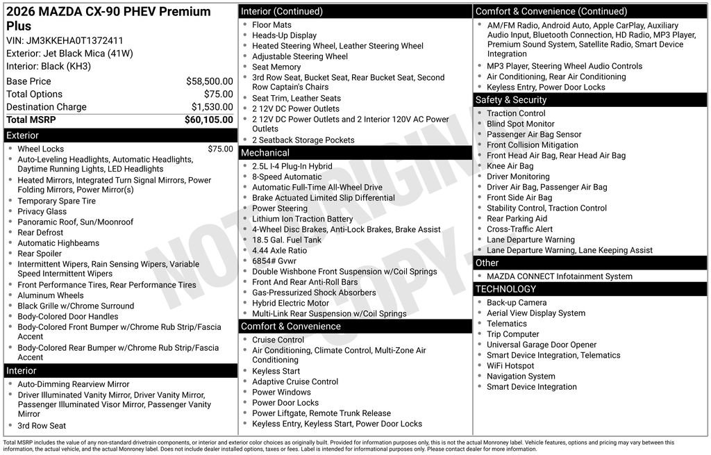 New 2026 MAZDA CX-90 Plug-In Hybrid w/ Premium Plus image 2