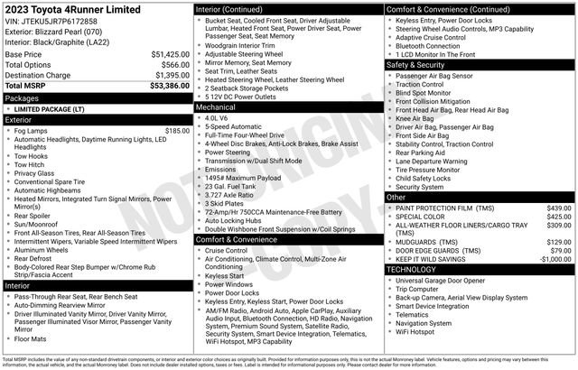 Certified 2023 Toyota 4Runner Limited AWD/4WD image 10
