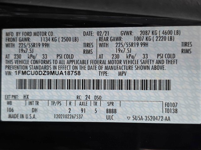 Used 2021 Ford Escape Titanium w/ Titanium Elite Package FWD image 46