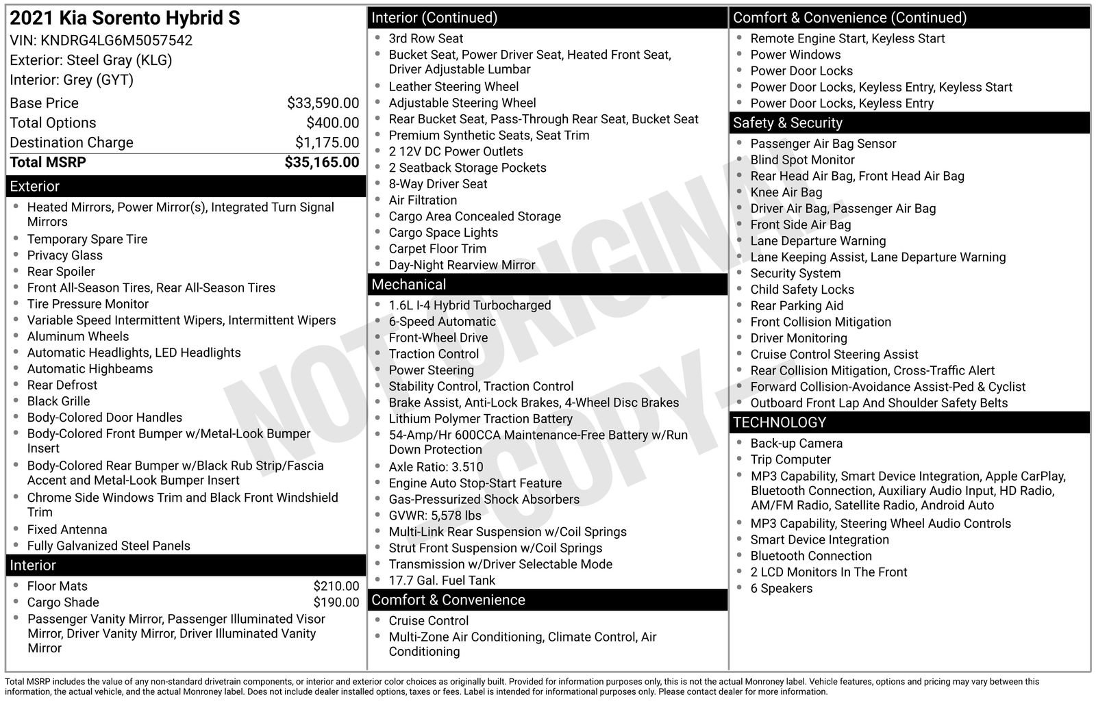 Certified 2021 Kia Sorento S FWD image 30