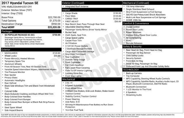 Used 2017 Hyundai Tucson SE w/ SE Popular Package 02 FWD image 28