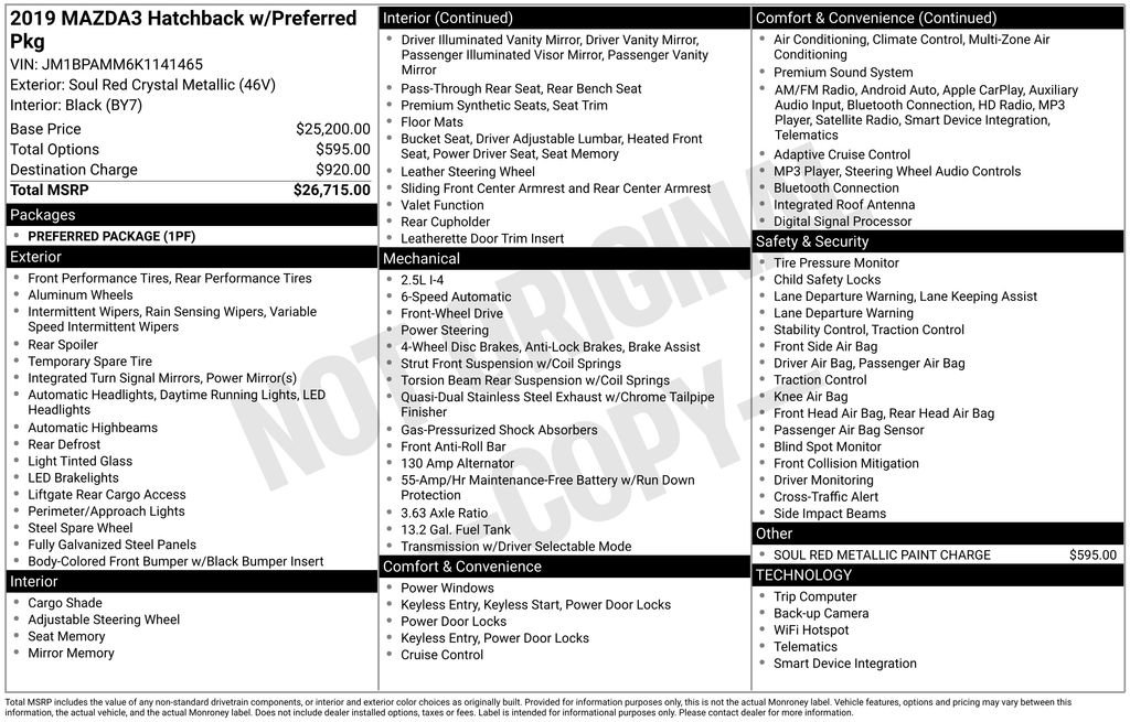 Used 2019 MAZDA MAZDA3 Hatchback w/ Preferred Package image 29