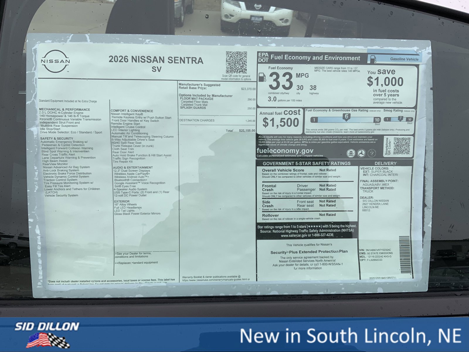 New 2026 Nissan Sentra SV w/ Floor Mat Package image 13