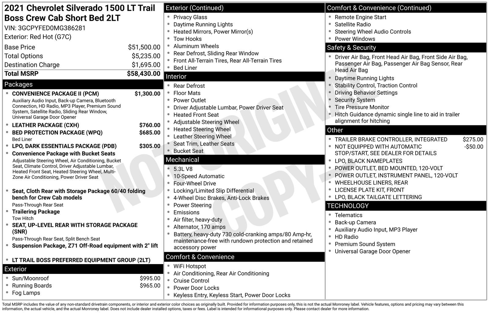 Used 2021 Chevrolet Silverado 1500 LT Trail Boss w/ Convenience Package II image 8