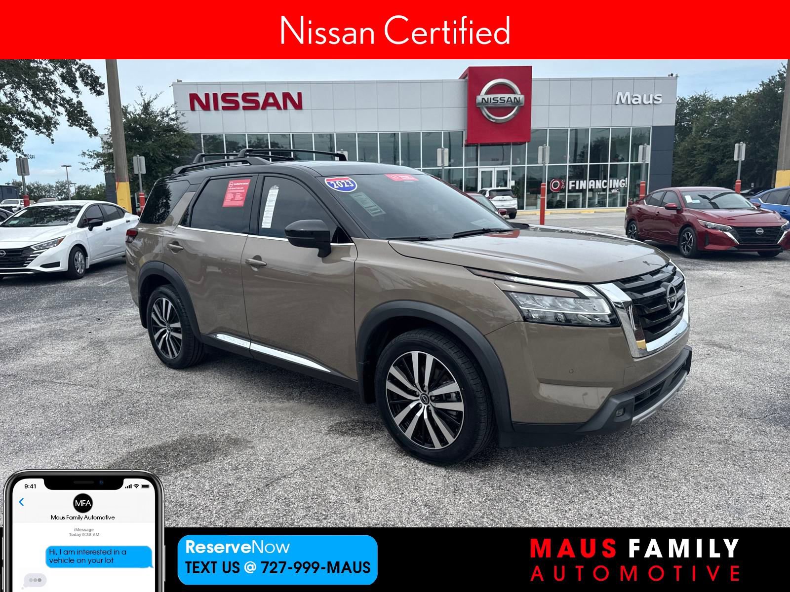 Certified 2023 Nissan Pathfinder Platinum w/ Cargo Package
