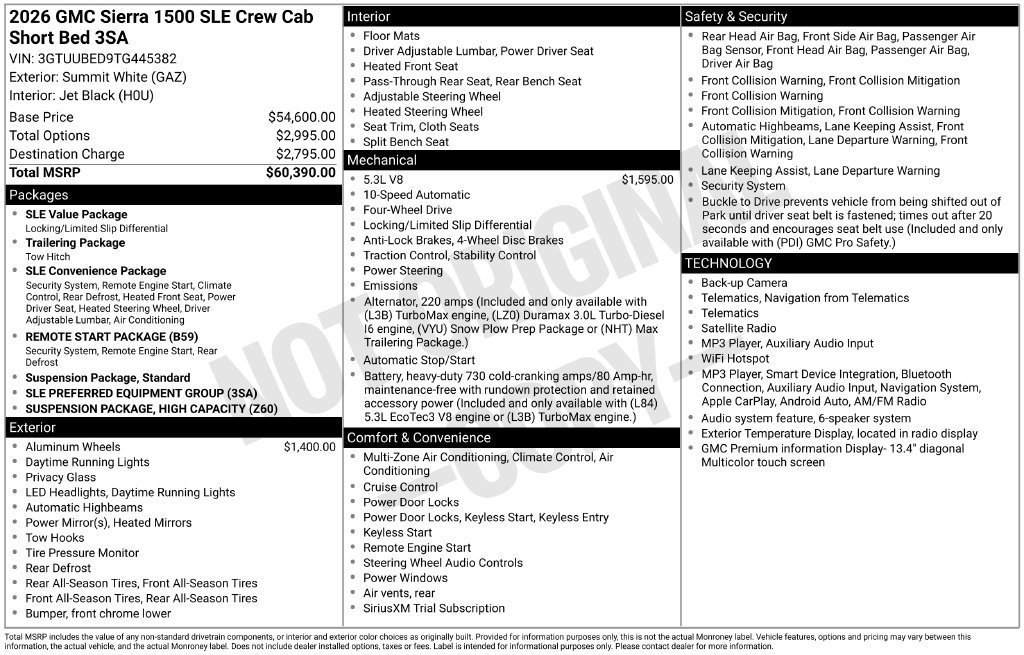 New 2026 GMC Sierra 1500 SLE AWD/4WD image 4