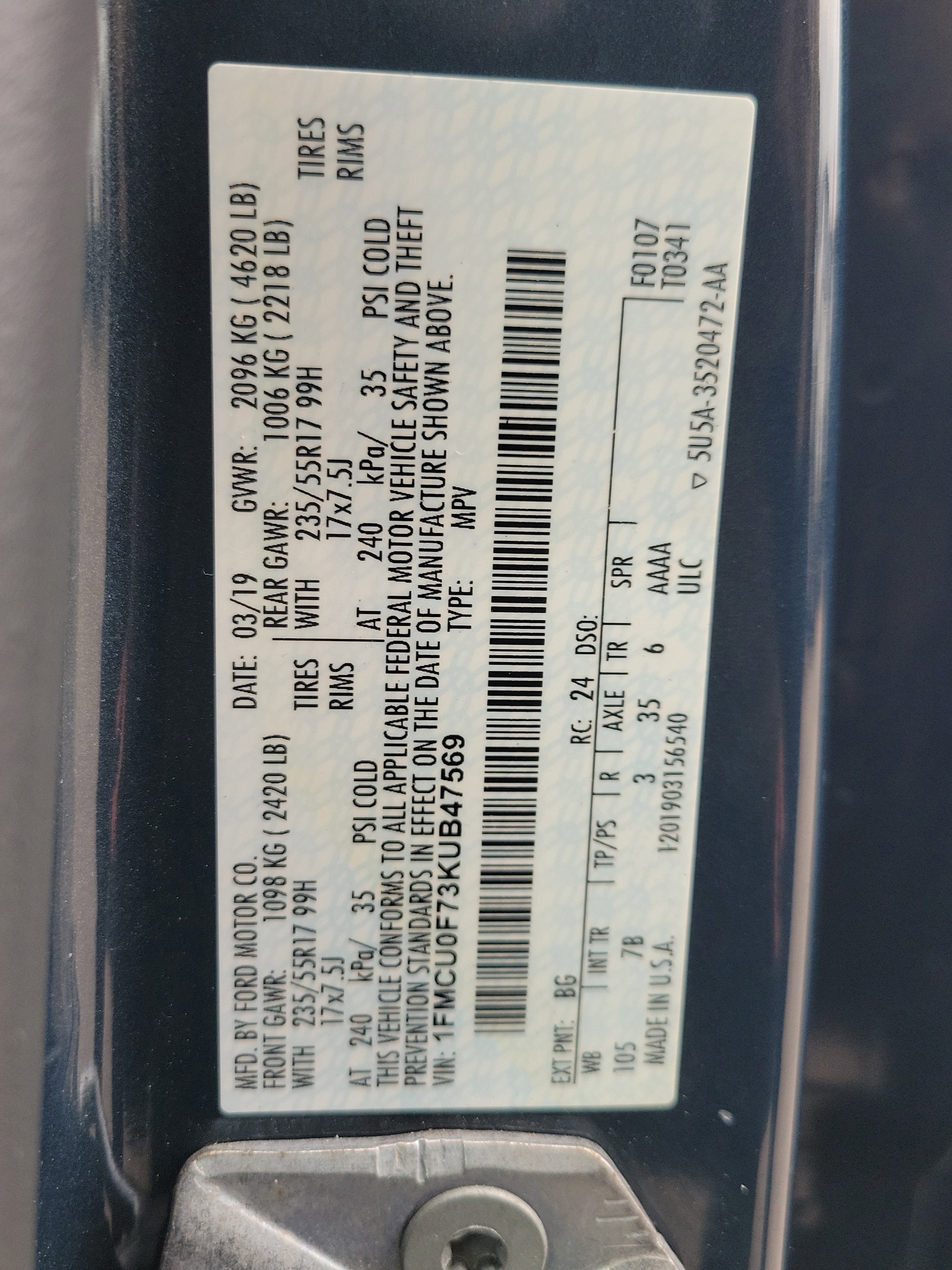 Used 2019 Ford Escape S image 30