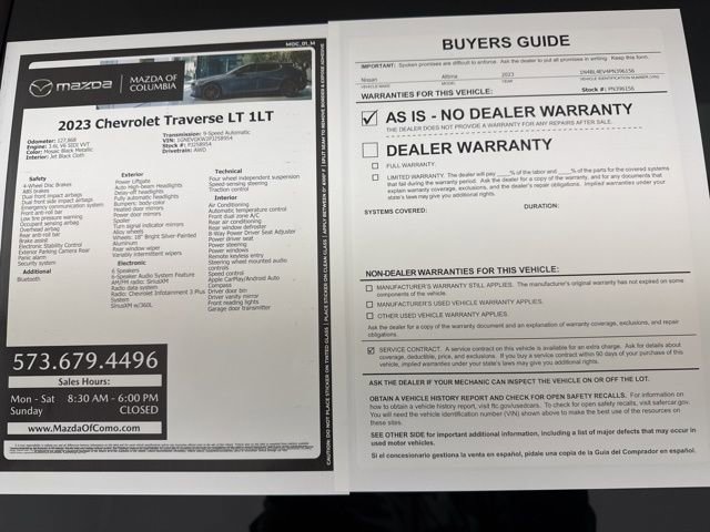 Used 2023 Chevrolet Traverse LT image 32