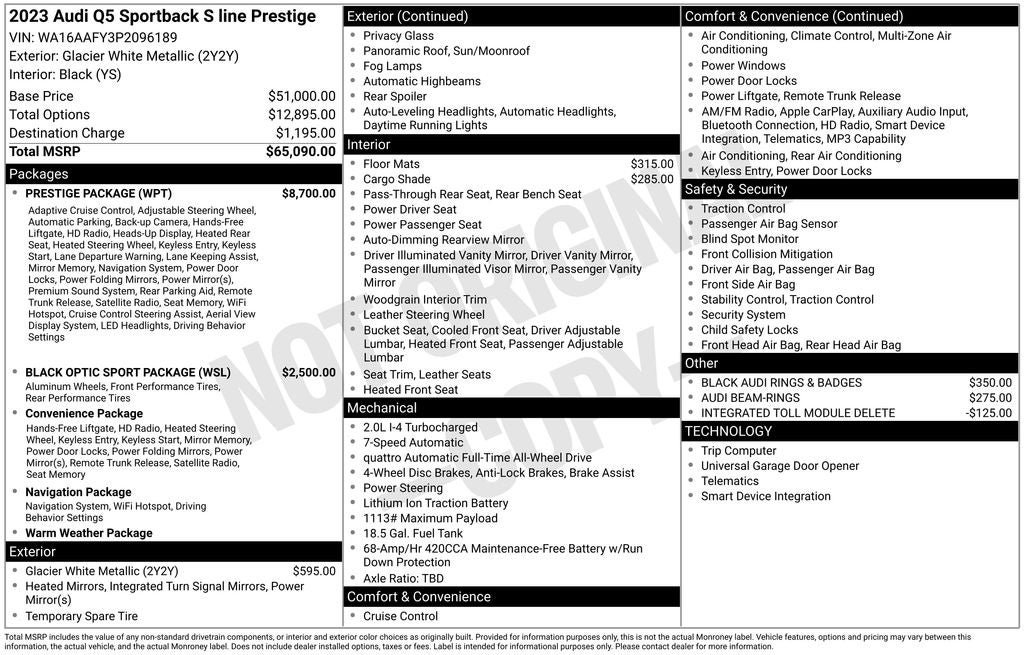 Used 2023 Audi Q5 2.0T Prestige w/ Prestige Package AWD/4WD image 25