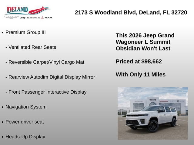New 2026 Jeep Grand Wagoneer L Summit w/ Premium Group III AWD/4WD image 15