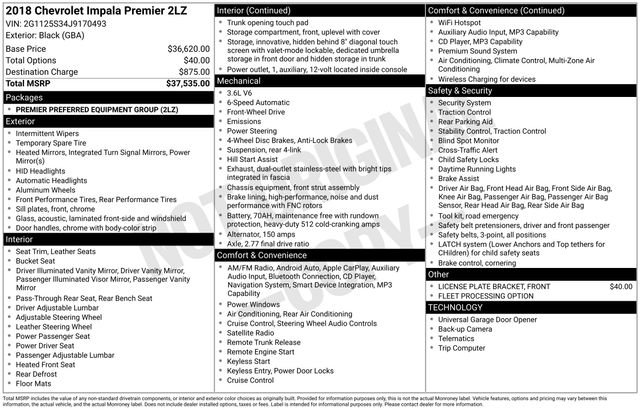 Used 2018 Chevrolet Impala Premier FWD image 4