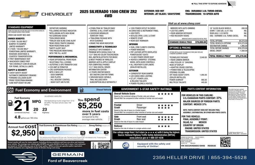 Used 2025 Chevrolet Silverado 1500 ZR2 w/ Technology Package image 23