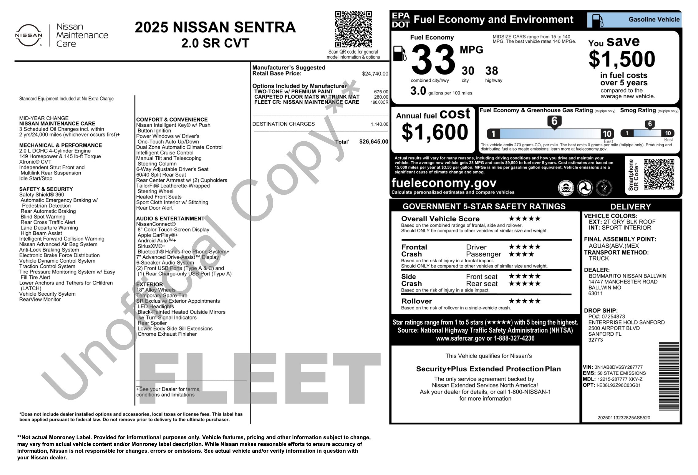 Used 2025 Nissan Sentra SR FWD image 5